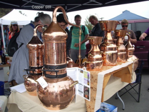 Light  flashed off the highly polished stills, on sale (we were told) to produce essential oils. With the abundance of grapes in the area some purchasers may have other ideas. 